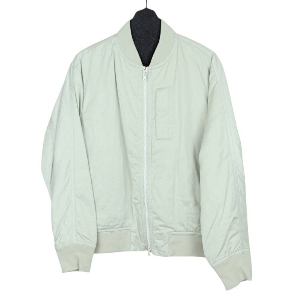 Vince Sporty Rib Trim Bomber Lined Jacket Women's M -Aloe Mint Green